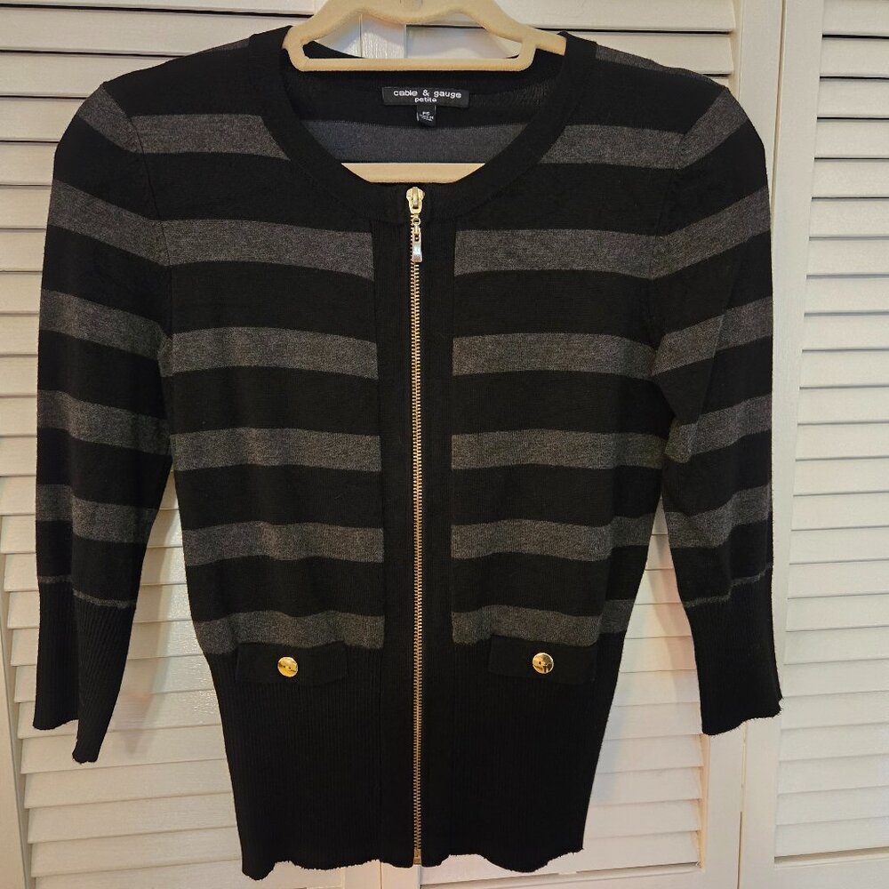 Cable & Gauge Petite Zip up sweater - Size PS
